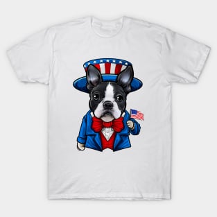 Fourth of July Boston Terrier T-Shirt